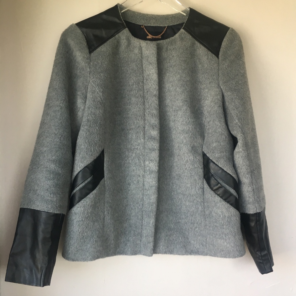 ELLA MOSS Gray and Black Textured Boucle Jacket S - Picture 2 of 8